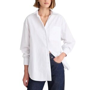 Madewell Oversized Fit Lightweight Oxford Shirt Blouse NWT XL White